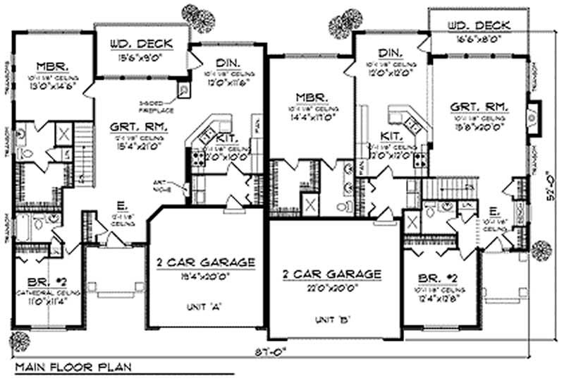 Floor Plan First Story of Multi-Unit Plan #101-1035