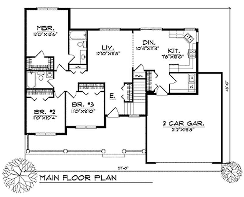 Floor Plan First Story of Contemporary Plan #101-1036