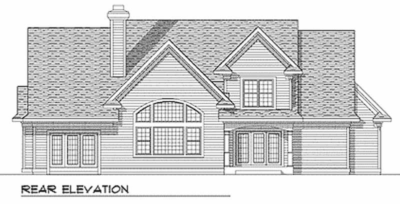 Home Plan Rear Elevation of this 3-Bedroom,2513 Sq Ft Plan -101-1037