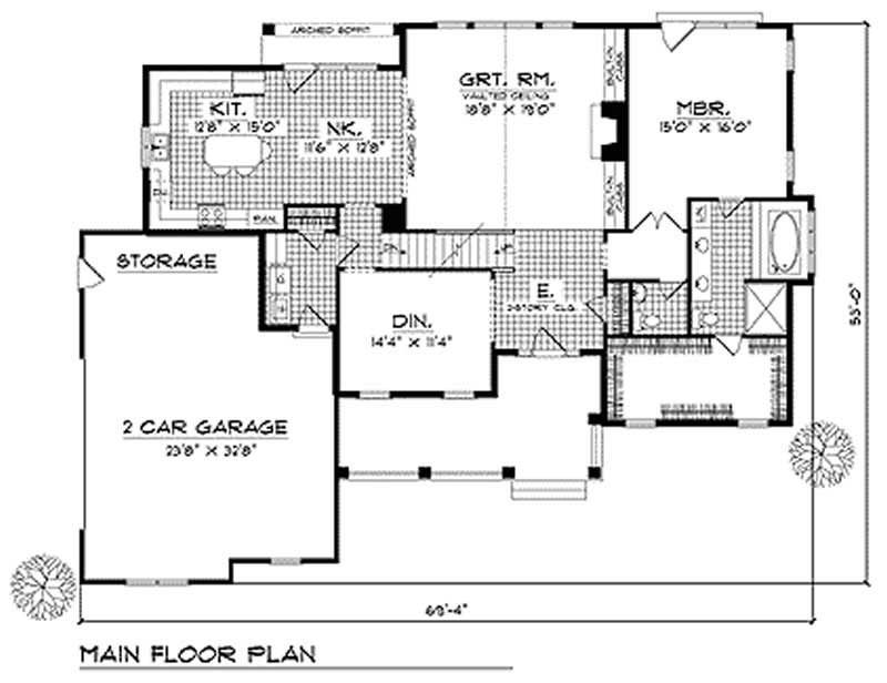 Floor Plan First Story of Colonial Plan #101-1037
