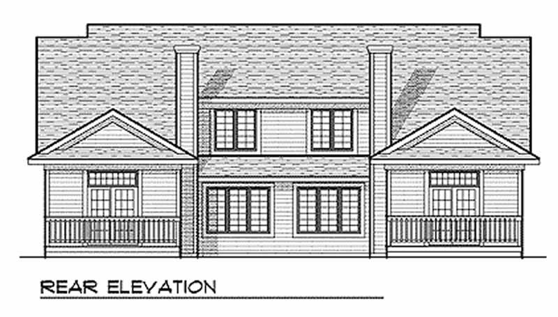 Home Plan Rear Elevation of this 3-Bedroom,3568 Sq Ft Plan -101-1041