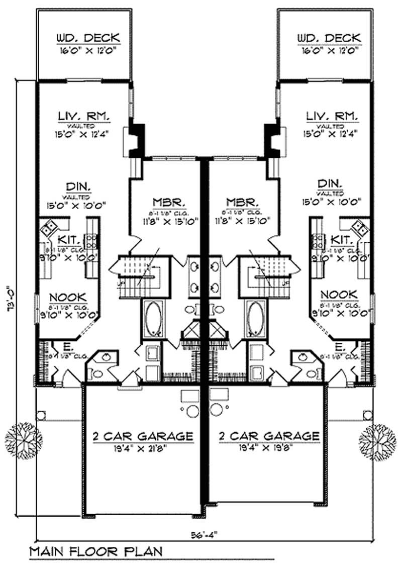 Floor Plan First Story of Multi-Unit Plan #101-1041
