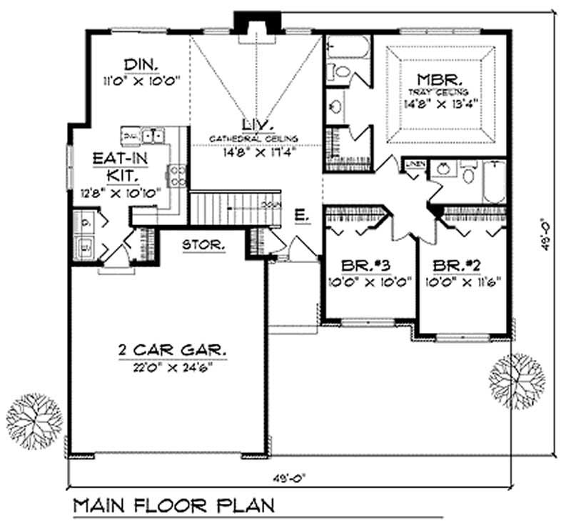 Floor Plan First Story of Contemporary Plan #101-1042