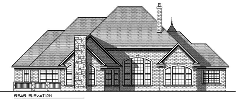 Home Plan Rear Elevation of this 4-Bedroom,5140 Sq Ft Plan -101-1043