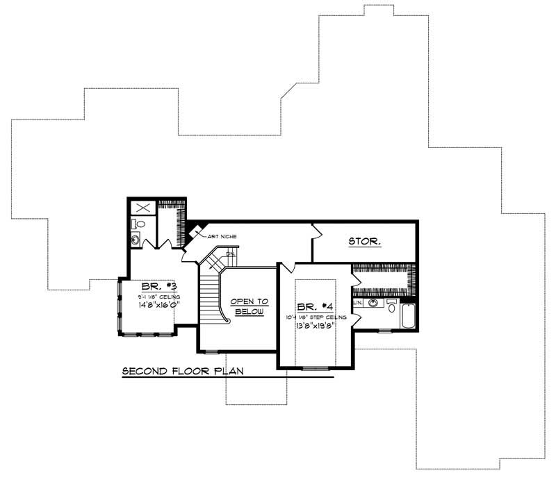 Floor Plan Second Story of Country Plan #101-1043