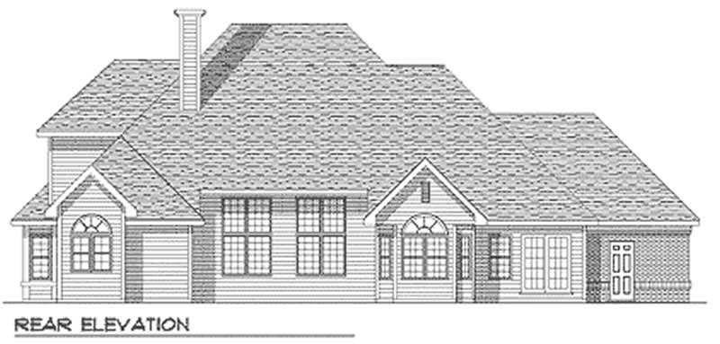 Home Plan Rear Elevation of this 4-Bedroom,3291 Sq Ft Plan -101-1045