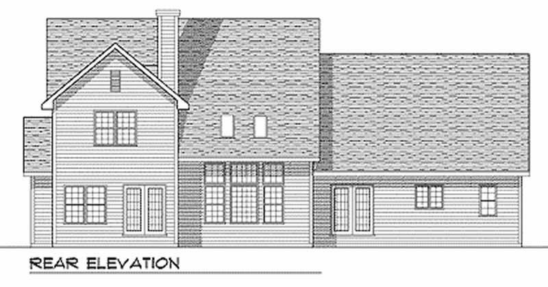 Home Plan Rear Elevation of this 4-Bedroom,3078 Sq Ft Plan -101-1048