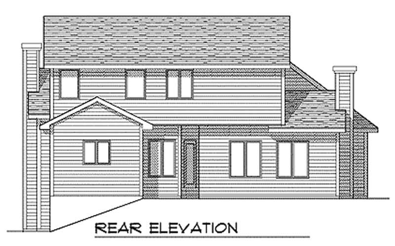 Home Plan Rear Elevation of this 3-Bedroom,2450 Sq Ft Plan -101-1049