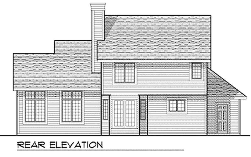 Home Plan Rear Elevation of this 3-Bedroom,1912 Sq Ft Plan -101-1057