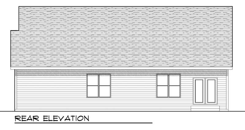 Home Plan Rear Elevation of this 3-Bedroom,1752 Sq Ft Plan -101-1058