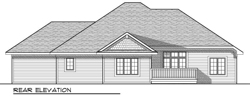 Home Plan Rear Elevation of this 3-Bedroom,1694 Sq Ft Plan -101-1060