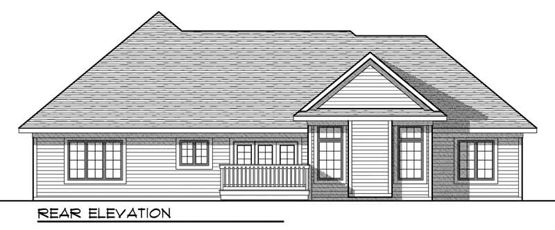 Home Plan Rear Elevation of this 3-Bedroom,1706 Sq Ft Plan -101-1061