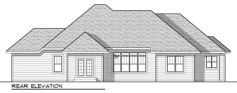 Home Plan Rear Elevation of this 3-Bedroom,2117 Sq Ft Plan -101-1063