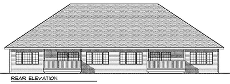 Home Plan Rear Elevation of this 2-Bedroom,2776 Sq Ft Plan -101-1065