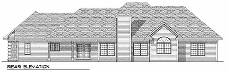 Home Plan Rear Elevation of this 3-Bedroom,2790 Sq Ft Plan -101-1067