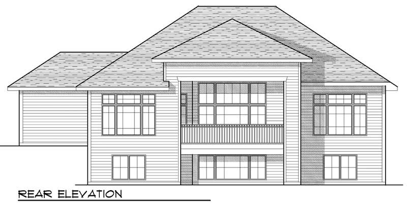 Home Plan Rear Elevation of this 3-Bedroom,3140 Sq Ft Plan -101-1072
