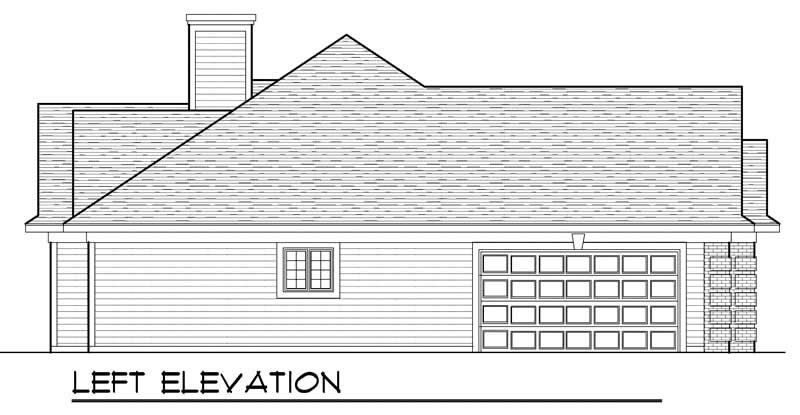 Home Plan Left Elevation of this 3-Bedroom,2229 Sq Ft Plan -101-1077