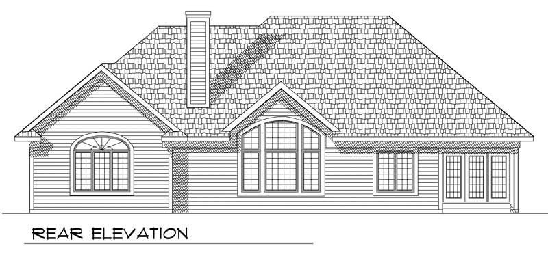 Home Plan Rear Elevation of this 3-Bedroom,2229 Sq Ft Plan -101-1077