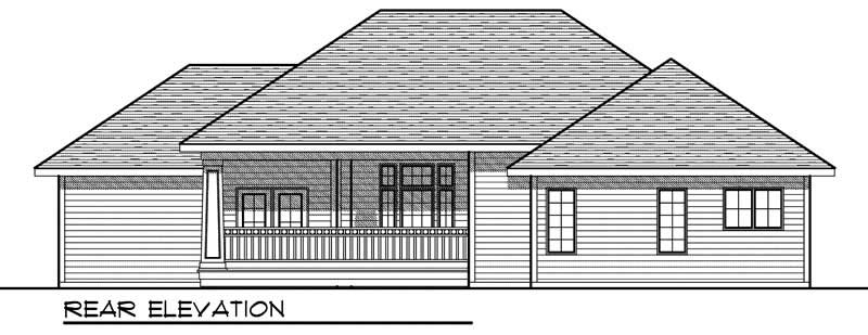 Home Plan Rear Elevation of this 2-Bedroom,1814 Sq Ft Plan -101-1078