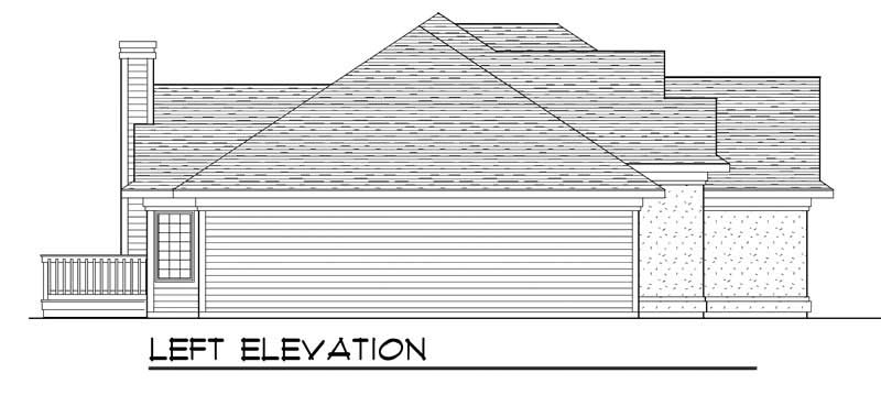 Home Plan Left Elevation of this 3-Bedroom,2007 Sq Ft Plan -101-1079