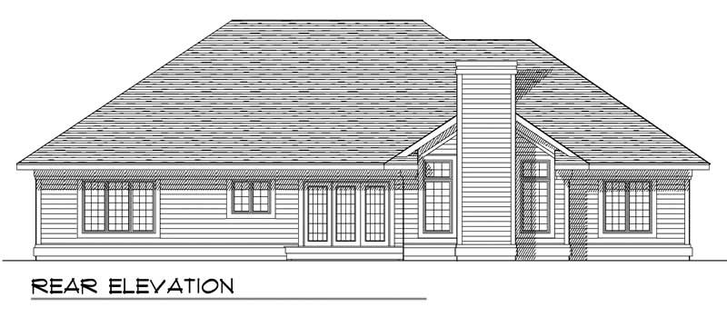 Home Plan Rear Elevation of this 3-Bedroom,2007 Sq Ft Plan -101-1079