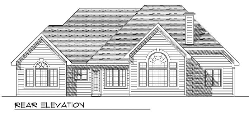 Home Plan Rear Elevation of this 3-Bedroom,2629 Sq Ft Plan -101-1080