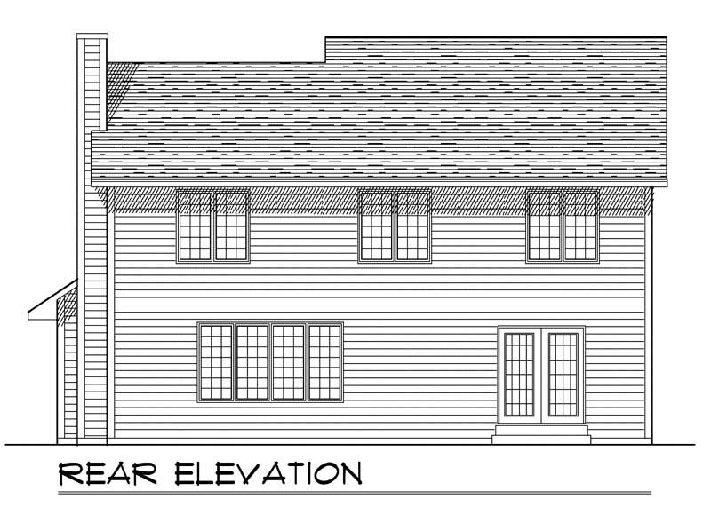 Home Plan Rear Elevation of this 3-Bedroom,2106 Sq Ft Plan -101-1081