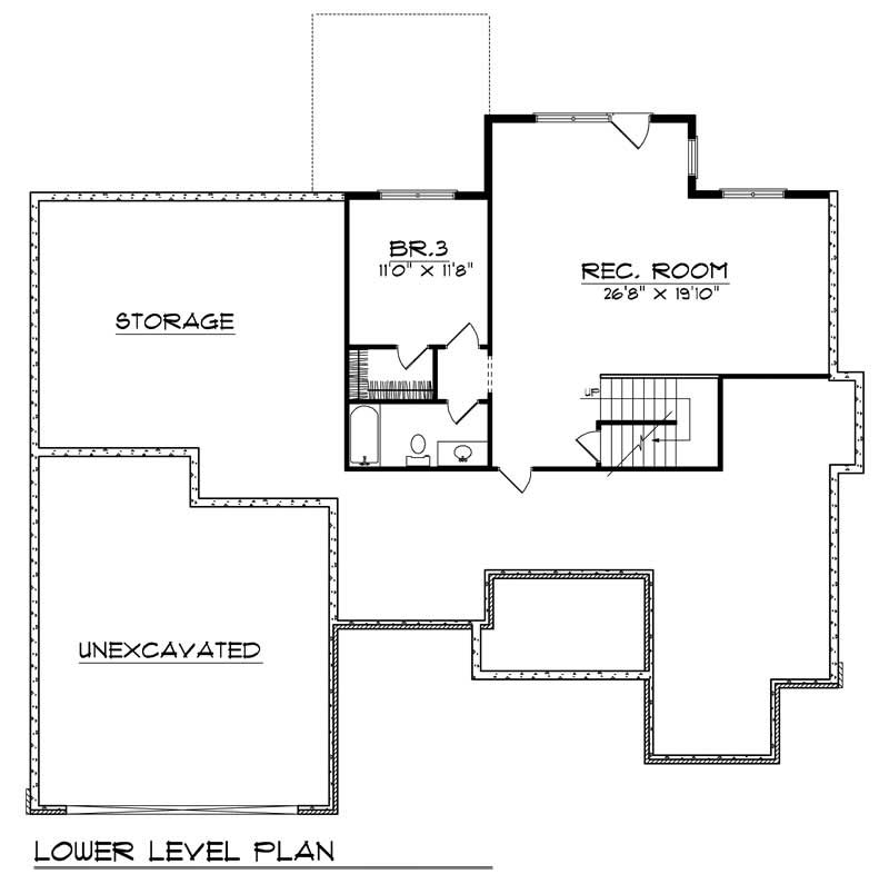 Floor Plan Basement of Country Plan #101-1083