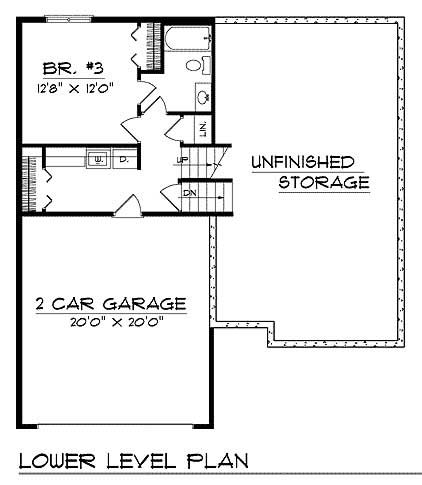 Floor Plan Basement of Small House Plans #101-1084