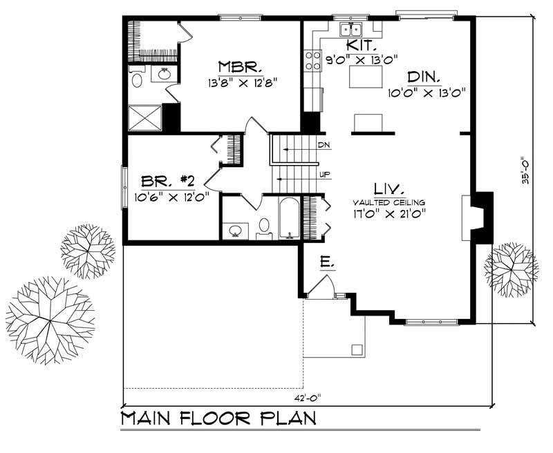 Floor Plan First Story of Small House Plans #101-1084