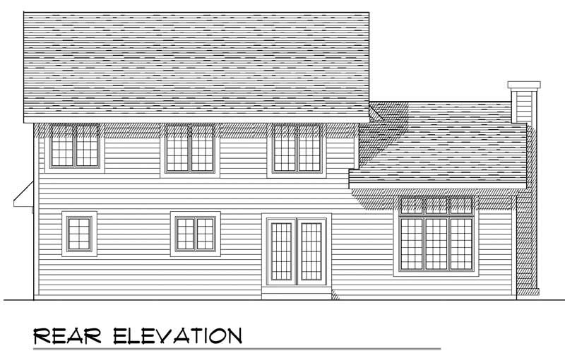 Home Plan Rear Elevation of this 4-Bedroom,1999 Sq Ft Plan -101-1085