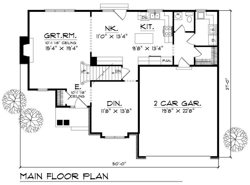 Floor Plan First Story of Country Plan #101-1085