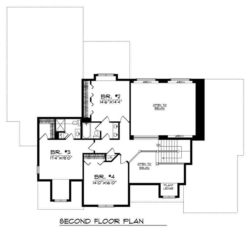Floor Plan Second Story of Country Plan #101-1086