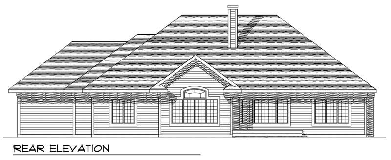 Home Plan Rear Elevation of this 3-Bedroom,2266 Sq Ft Plan -101-1087