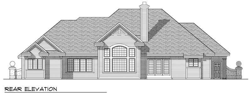 Home Plan Rear Elevation of this 3-Bedroom,3034 Sq Ft Plan -101-1094