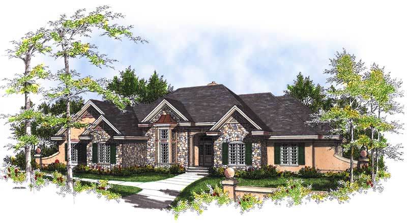 Front View of this 3-Bedroom, 3034 Sq Ft Plan - 101-1094