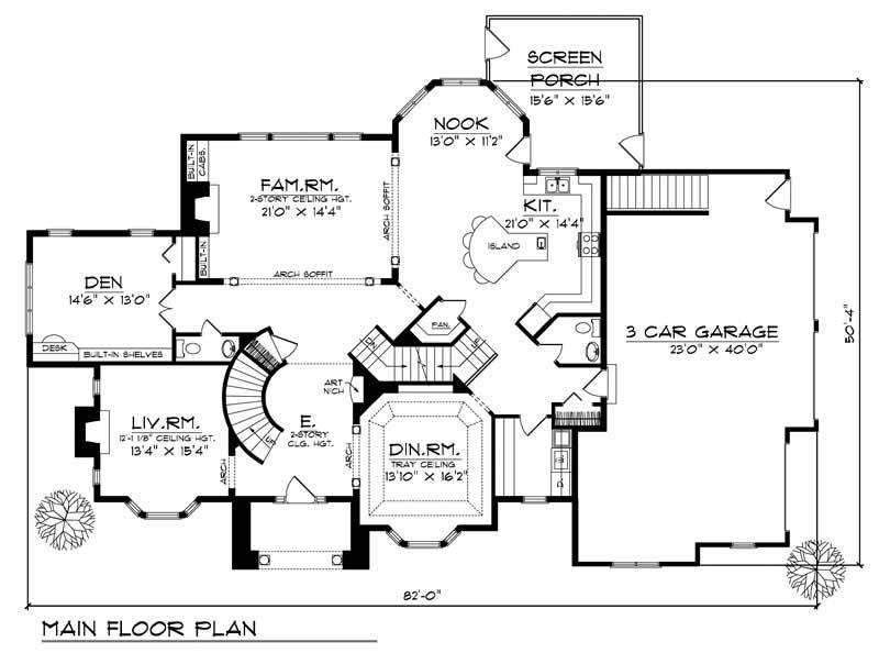 Floor Plan First Story of European Plan #101-1095