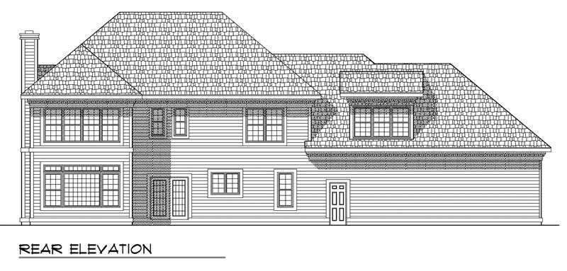 Home Plan Rear Elevation of this 4-Bedroom,2917 Sq Ft Plan -101-1097