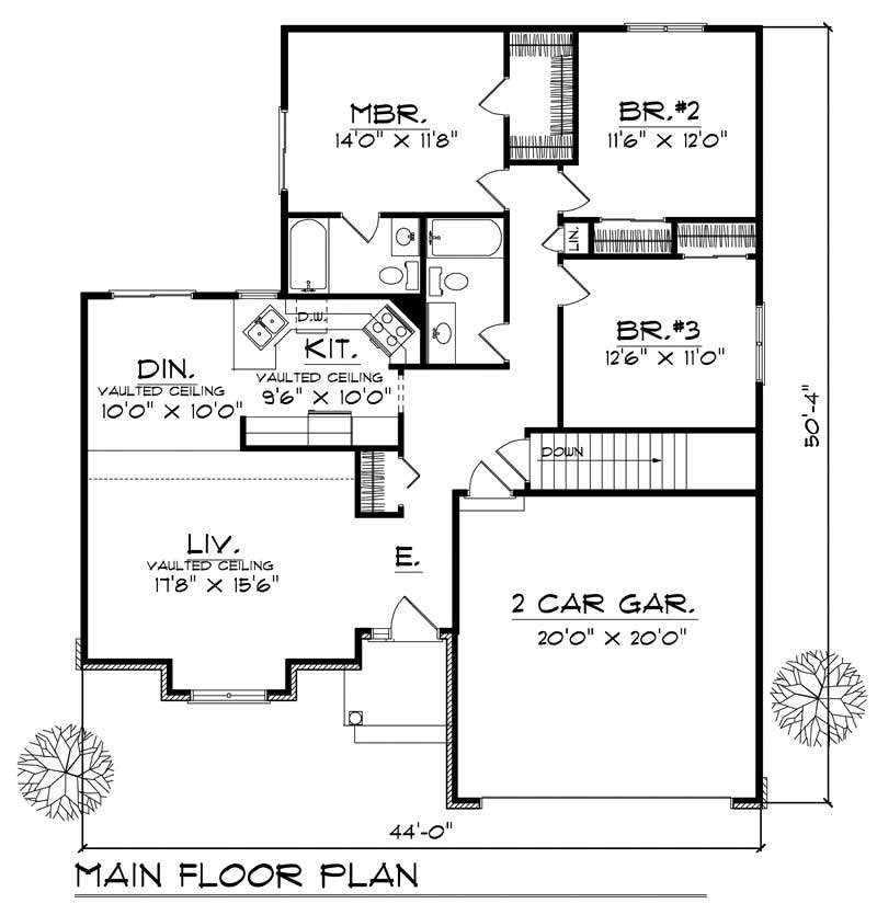 Floor Plan First Story of Craftsman Plan #101-1099