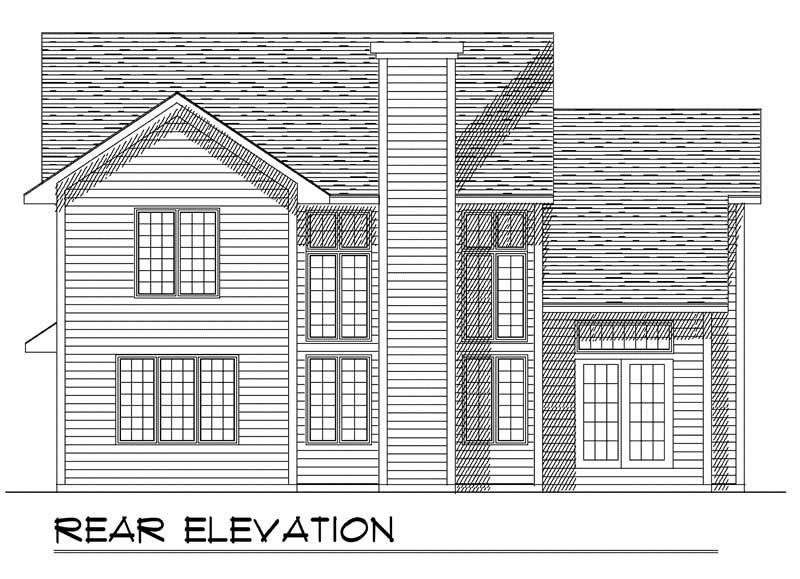 Home Plan Rear Elevation of this 3-Bedroom,1800 Sq Ft Plan -101-1102