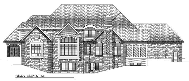 Home Plan Rear Elevation of this 4-Bedroom,6571 Sq Ft Plan -101-1110