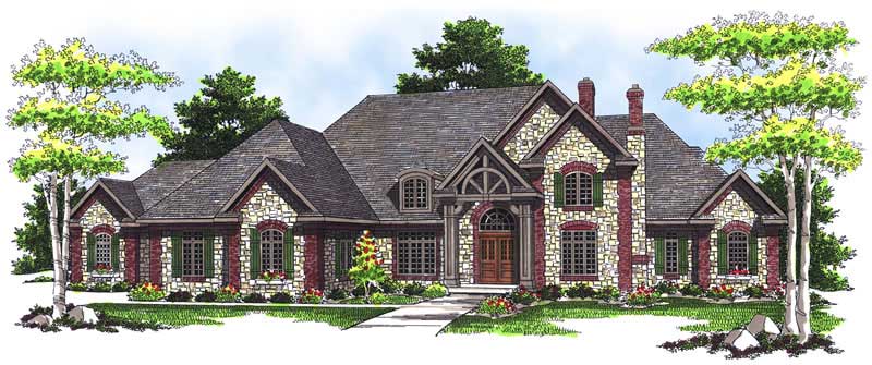 Front View of this 4-Bedroom, 6571 Sq Ft Plan - 101-1110