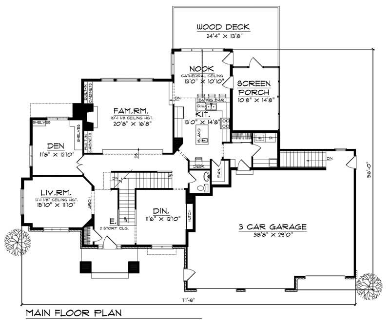 Floor Plan First Story of Craftsman Plan #101-1112