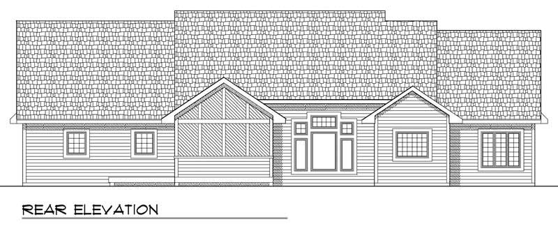 Home Plan Rear Elevation of this 3-Bedroom,2224 Sq Ft Plan -101-1113