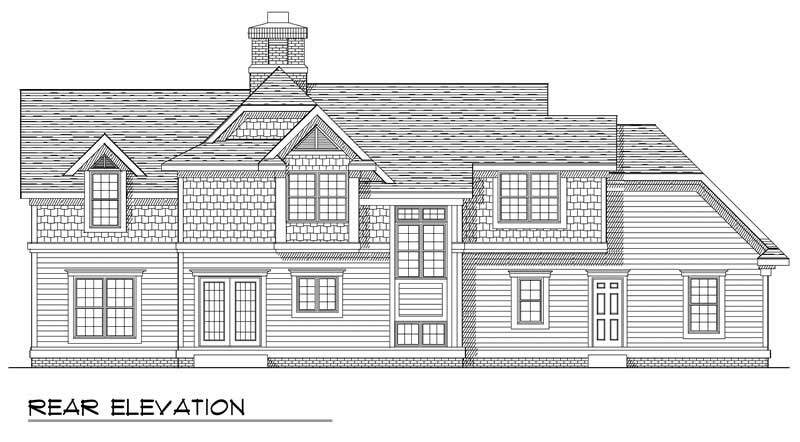 Home Plan Rear Elevation of this 4-Bedroom,2301 Sq Ft Plan -101-1115