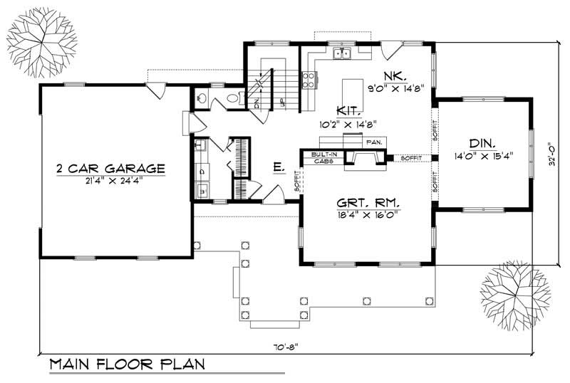 Floor Plan First Story of Colonial Plan #101-1115