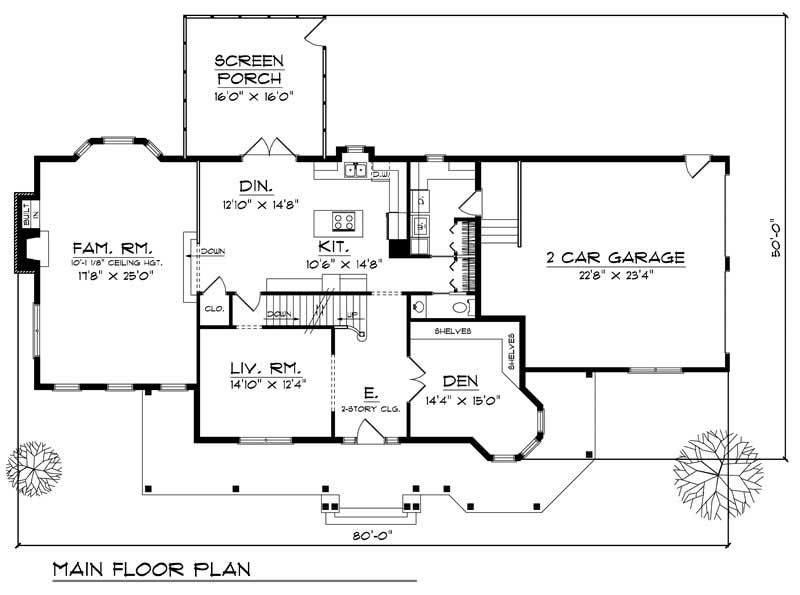 Floor Plan First Story of Country Plan #101-1116