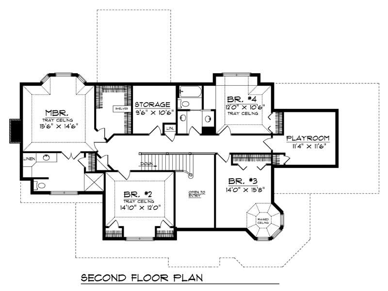 Floor Plan Second Story of Country Plan #101-1116