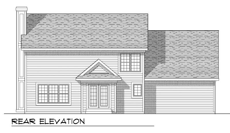 Home Plan Rear Elevation of this 4-Bedroom,2120 Sq Ft Plan -101-1119
