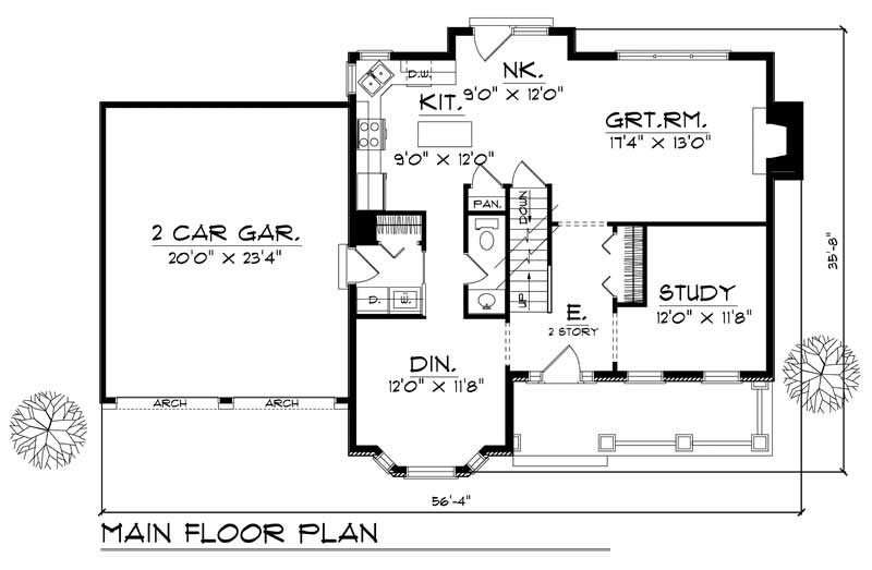 Floor Plan First Story of Country Plan #101-1119